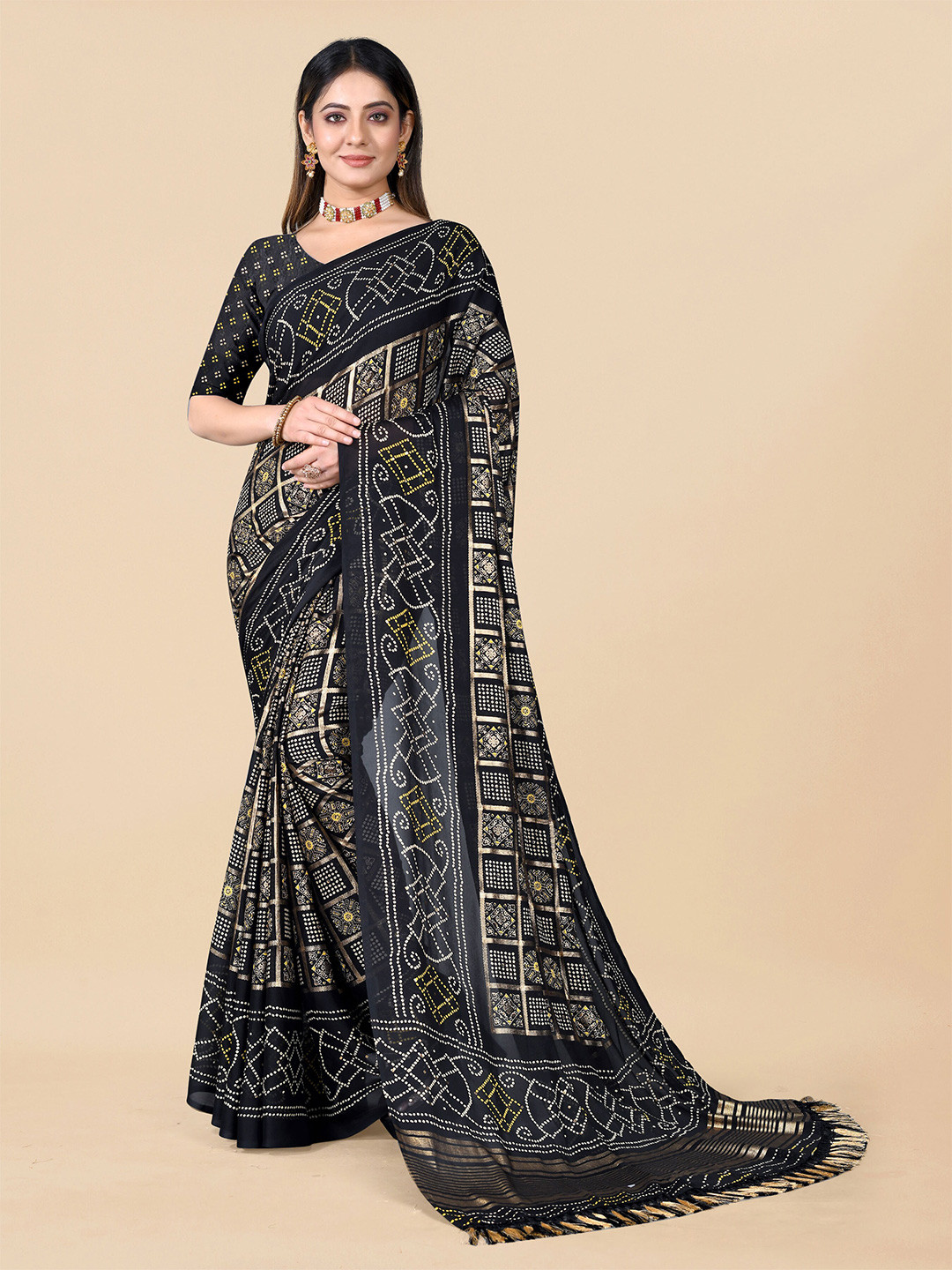 Rhey  Pure Chiffon Bandhani Patola Saree