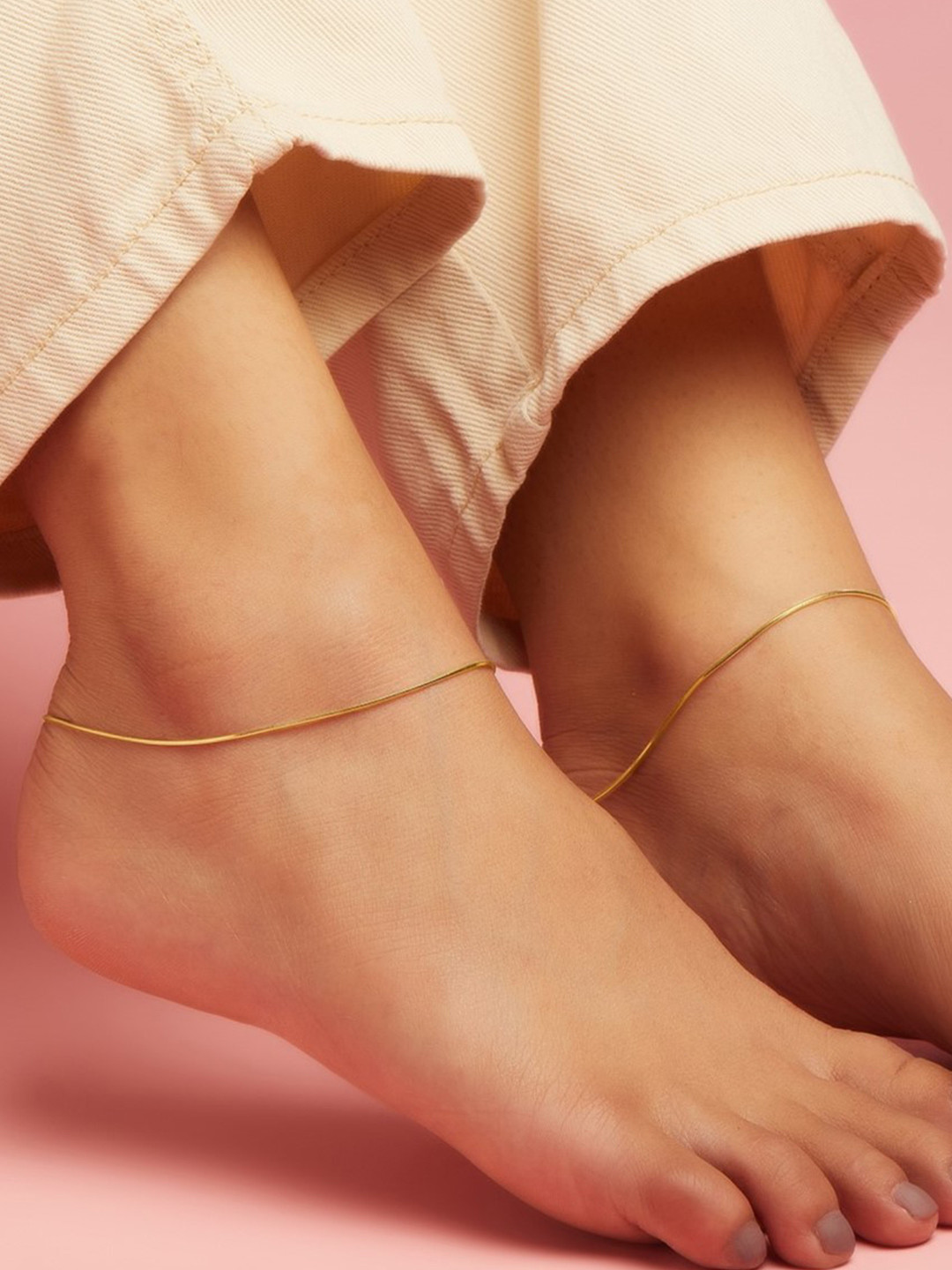 Zavya Pack Of 2 Gold-Plated 925 Pure Silver Anklets