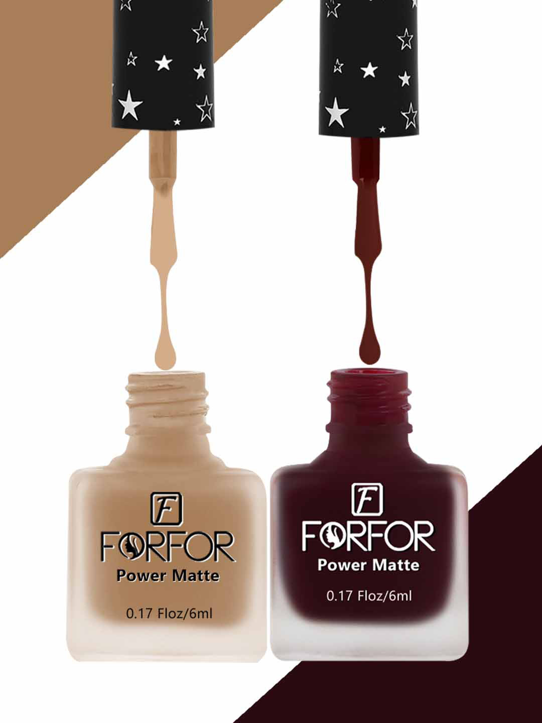 FORFOR Set Of 2 Power Matte Long Lasting Nail Polishes 6ml Each - Shades 111 & 108