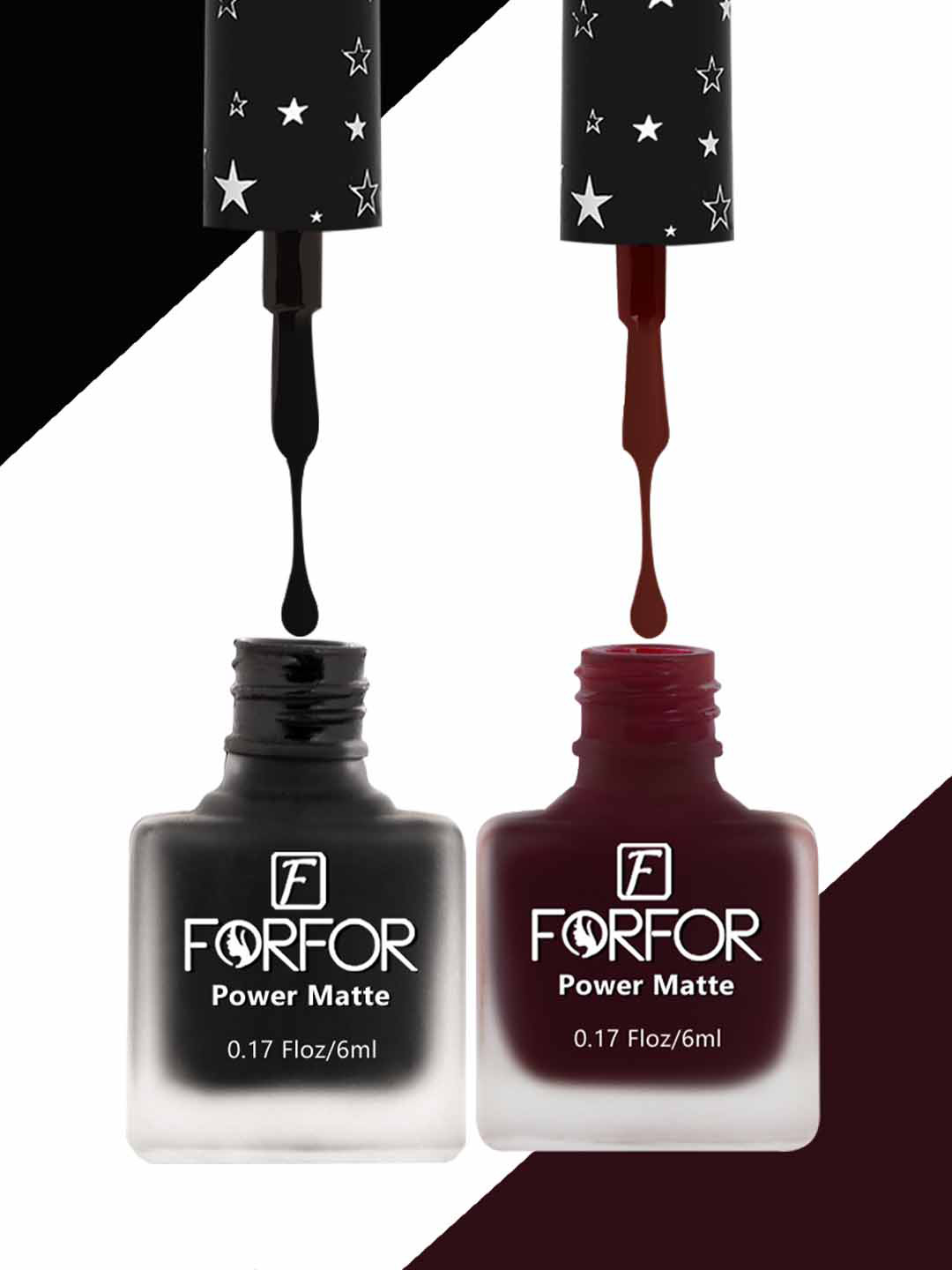 FORFOR Set Of 2 Power Matte Long-Lasting Nail Polishes 6ml each - 107 & 108