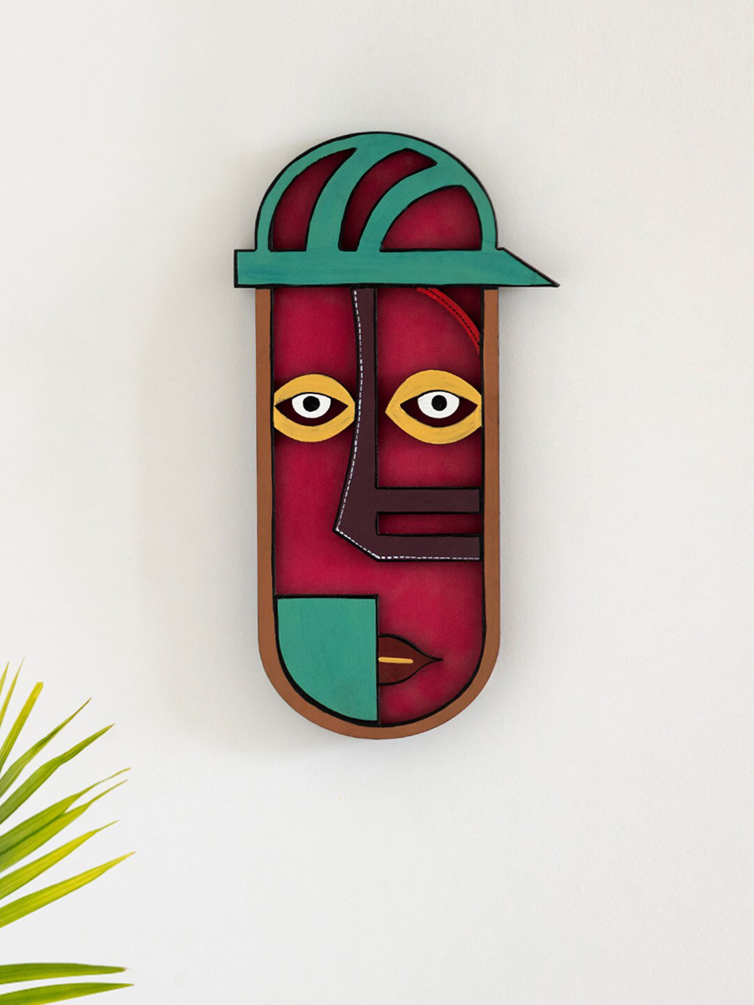 ExclusiveLane African Naughty Mask Wood Ethnic Motifs Matte Hanging Hall Wall Masks-13In