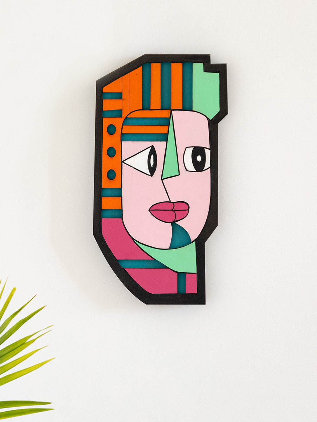 ExclusiveLane African Mystical Mask Wood Ethnic Motifs Matte Hanging Hall Wall Masks-13In