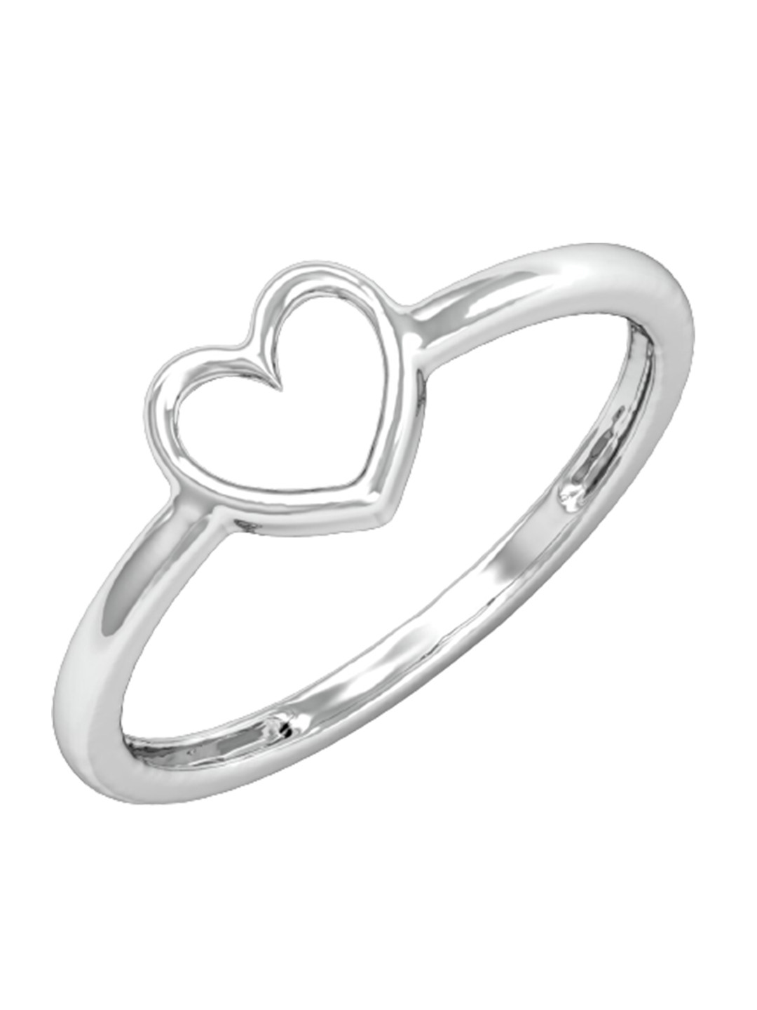 KUBERBOX Sur Heart 18KT White Gold Finger Ring-1.2gm