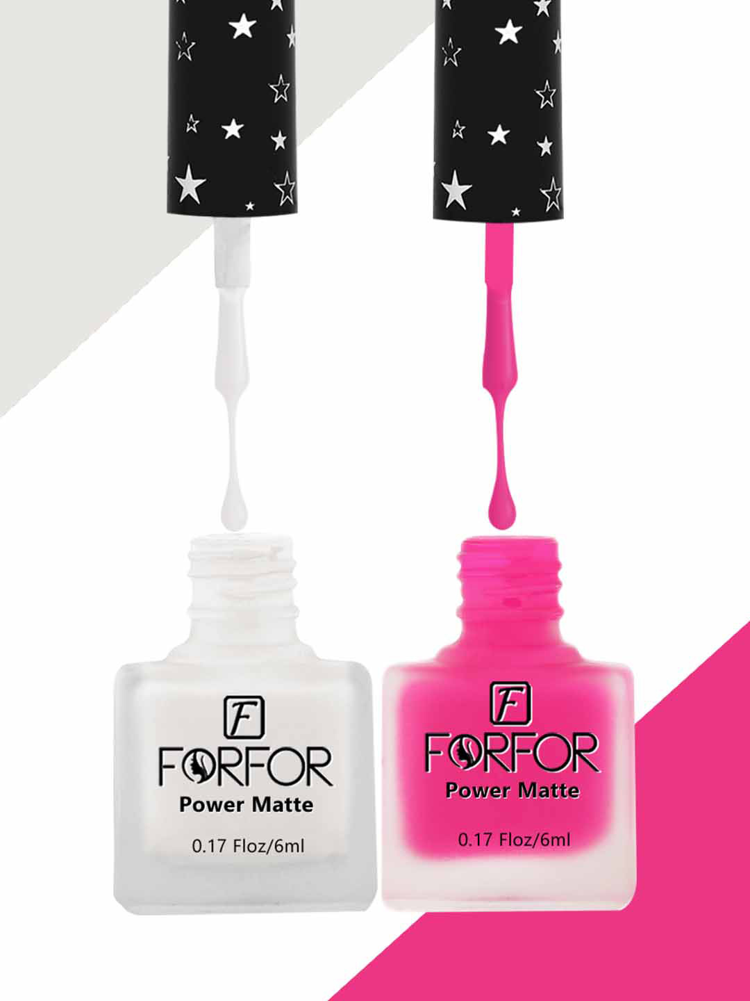 FORFOR Set Of 2 Power Matte Long Lasting Nail Polishes 6ml Each - Shades 104 & 105