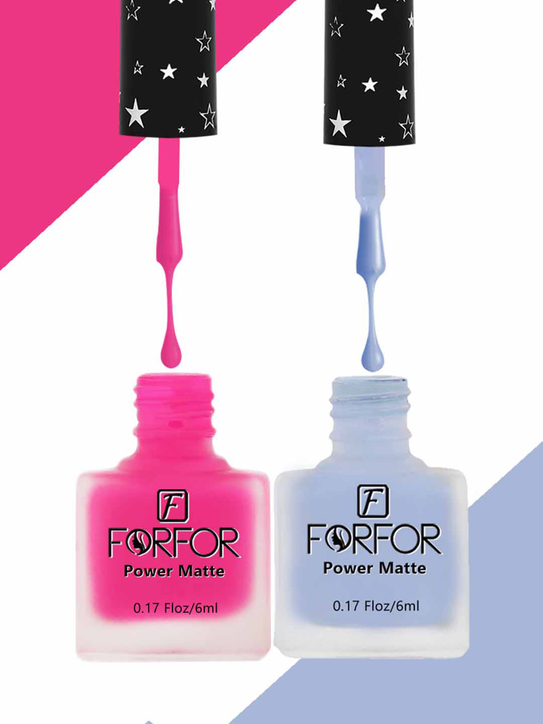 FORFOR Set Of 2 Power Matte Long-Lasting Nail Polishes 6ml each - 104 & 119