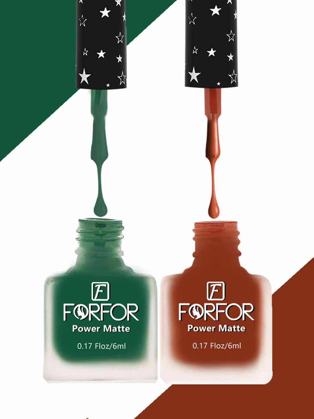 FORFOR Set Of 2 Power Matte Long-Lasting Nail Polishes 6ml each - 117 & 118