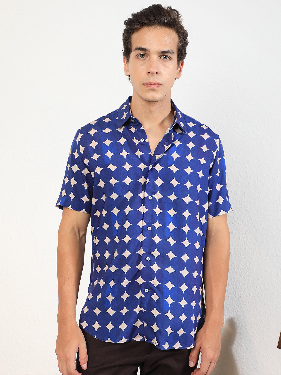 RARE RABBIT Men Clinton Printed Slim Fit Opaque Shirt