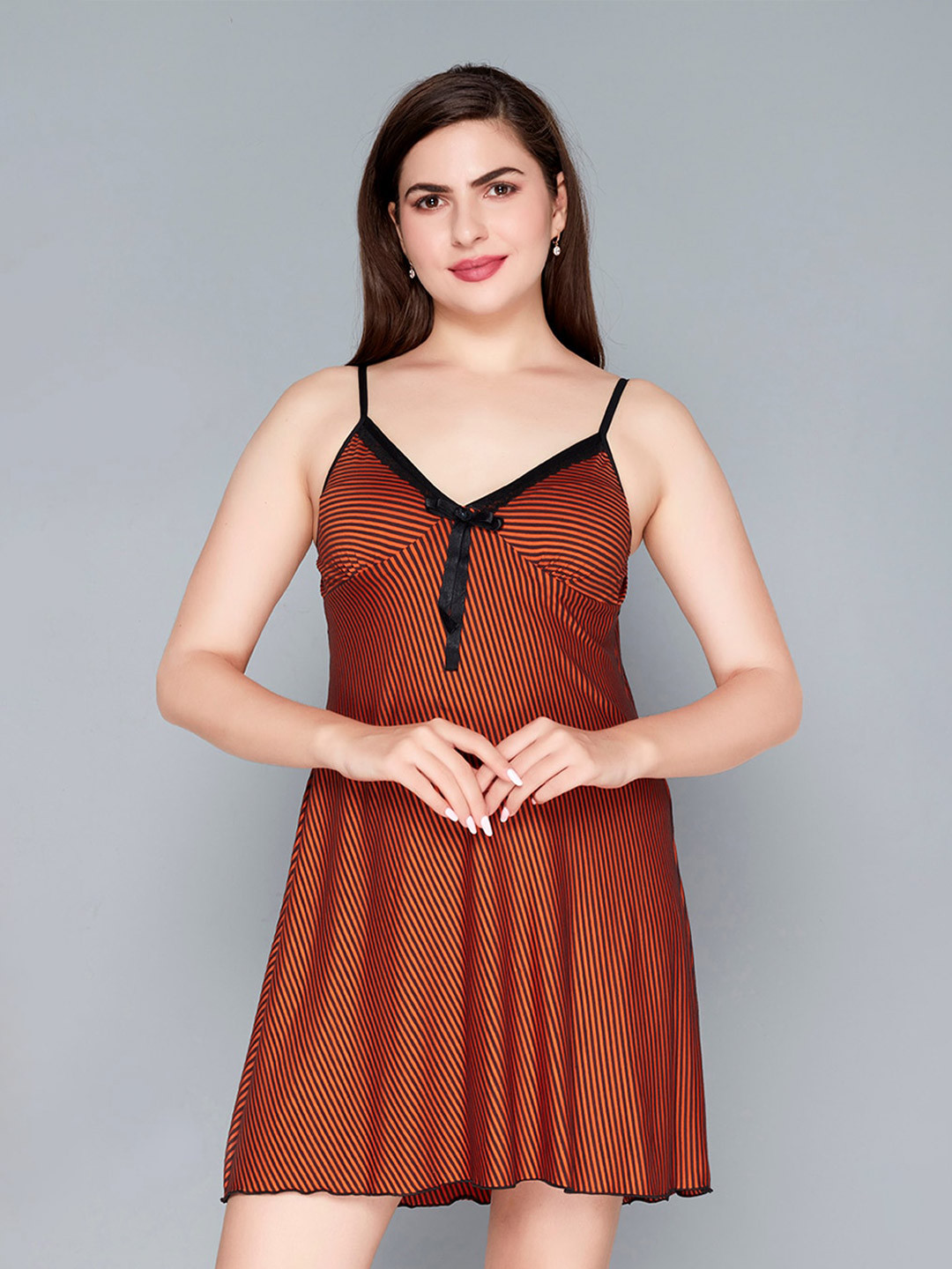 Lady Love Striped Shoulder Strap Baby Doll