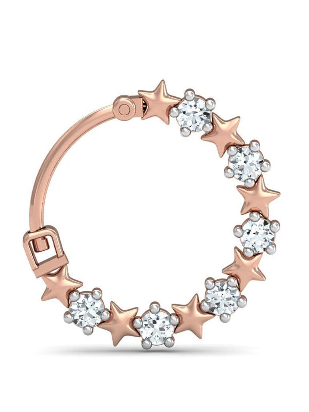 KUBERBOX Stars-Aligned 18KT Rose Gold Diamond Nosepin- 0.72gm