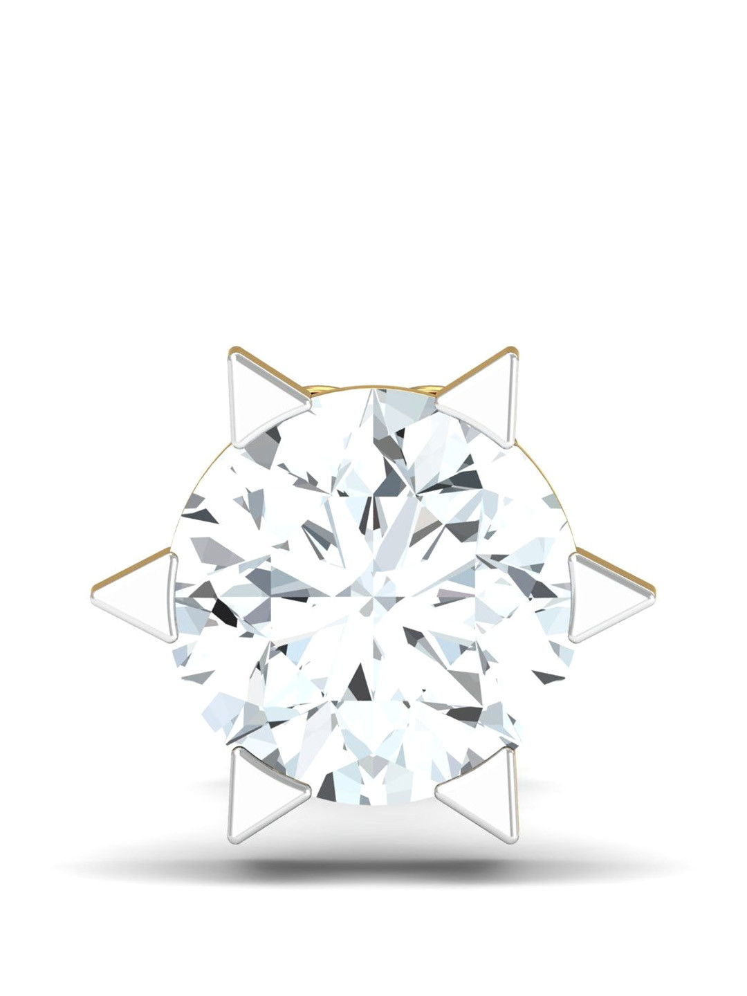 KUBERBOX 18KT Gold Diamond-Studded Nose Pin-0.48gm