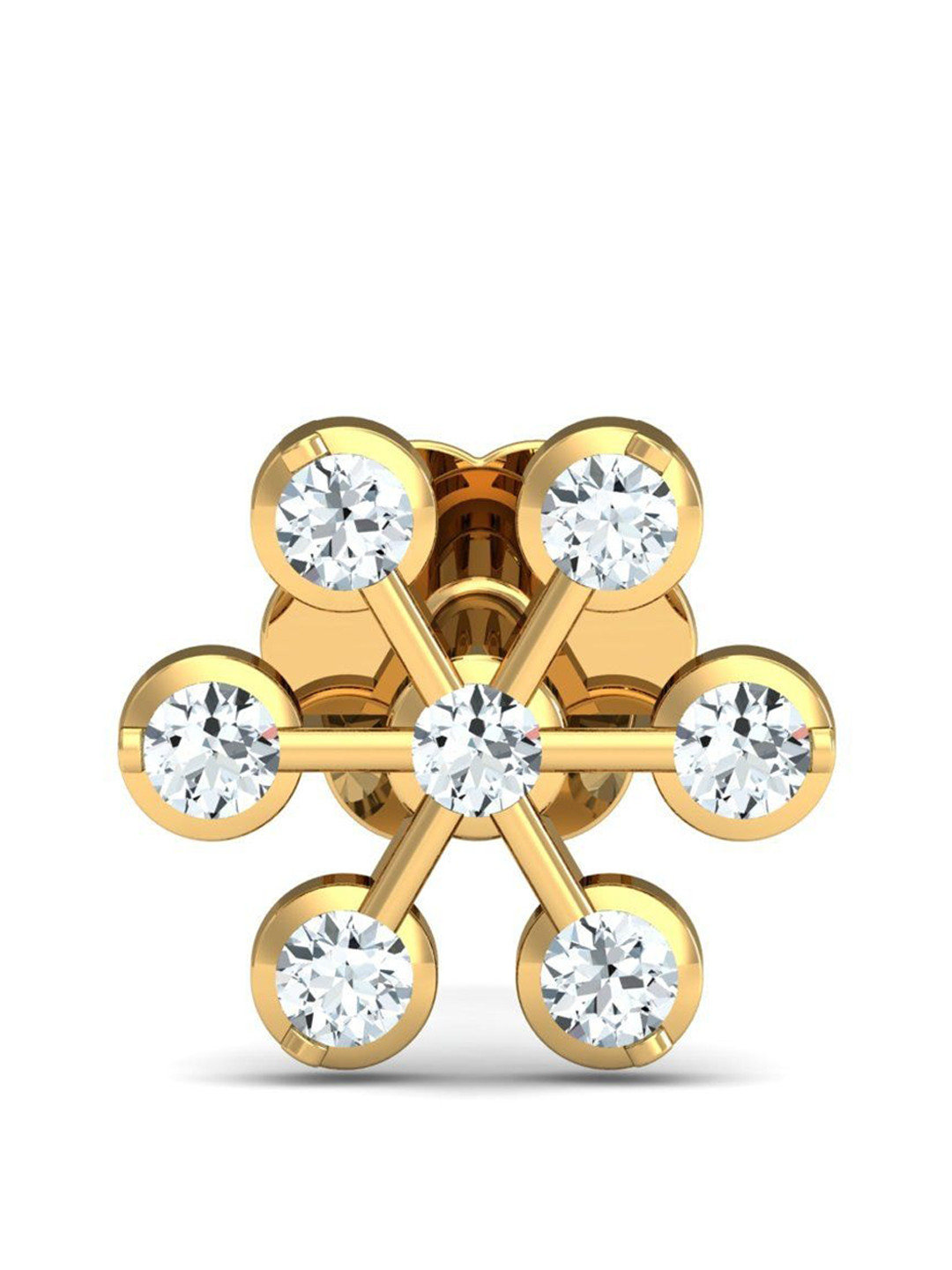 KUBERBOX Meghan 18KT Gold Diamond-Studded Nose Pin-0.44gm