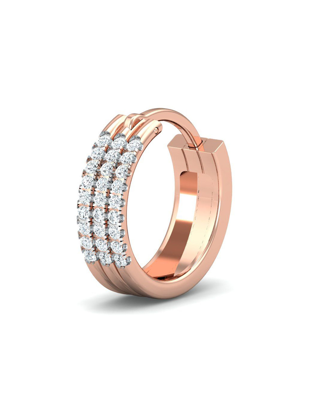 KUBERBOX 18K Rose Gold Lata Diamond Nose Ring