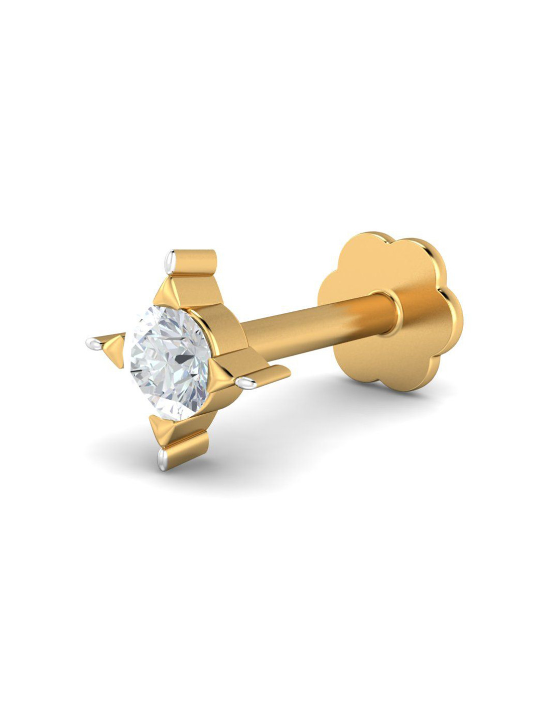 KUBERBOX 18K Yellow Gold Cayman 0.04 Carat Nose Stud