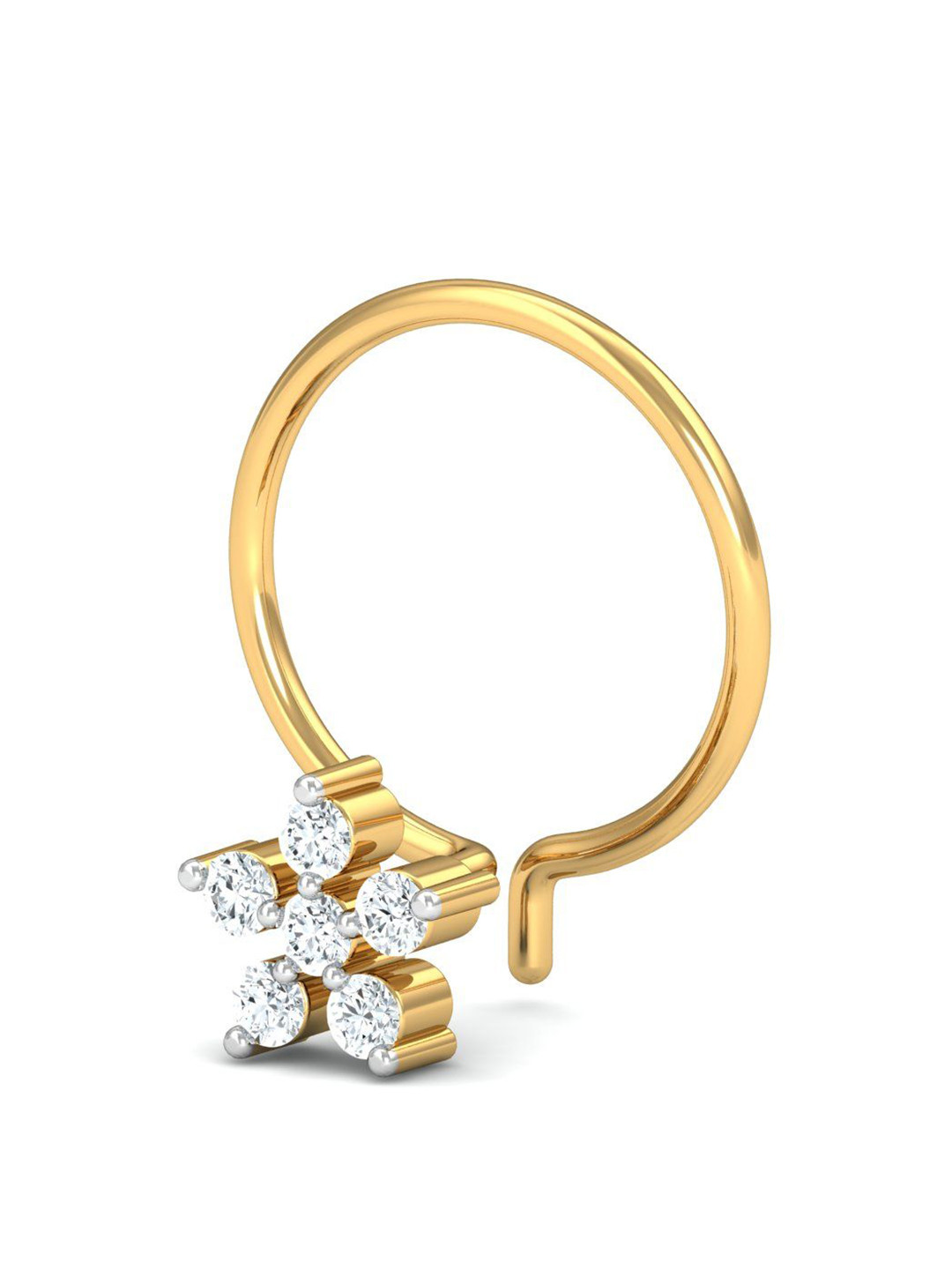 KUBERBOX 18K Yellow Gold Diamond Blime Nose Wire