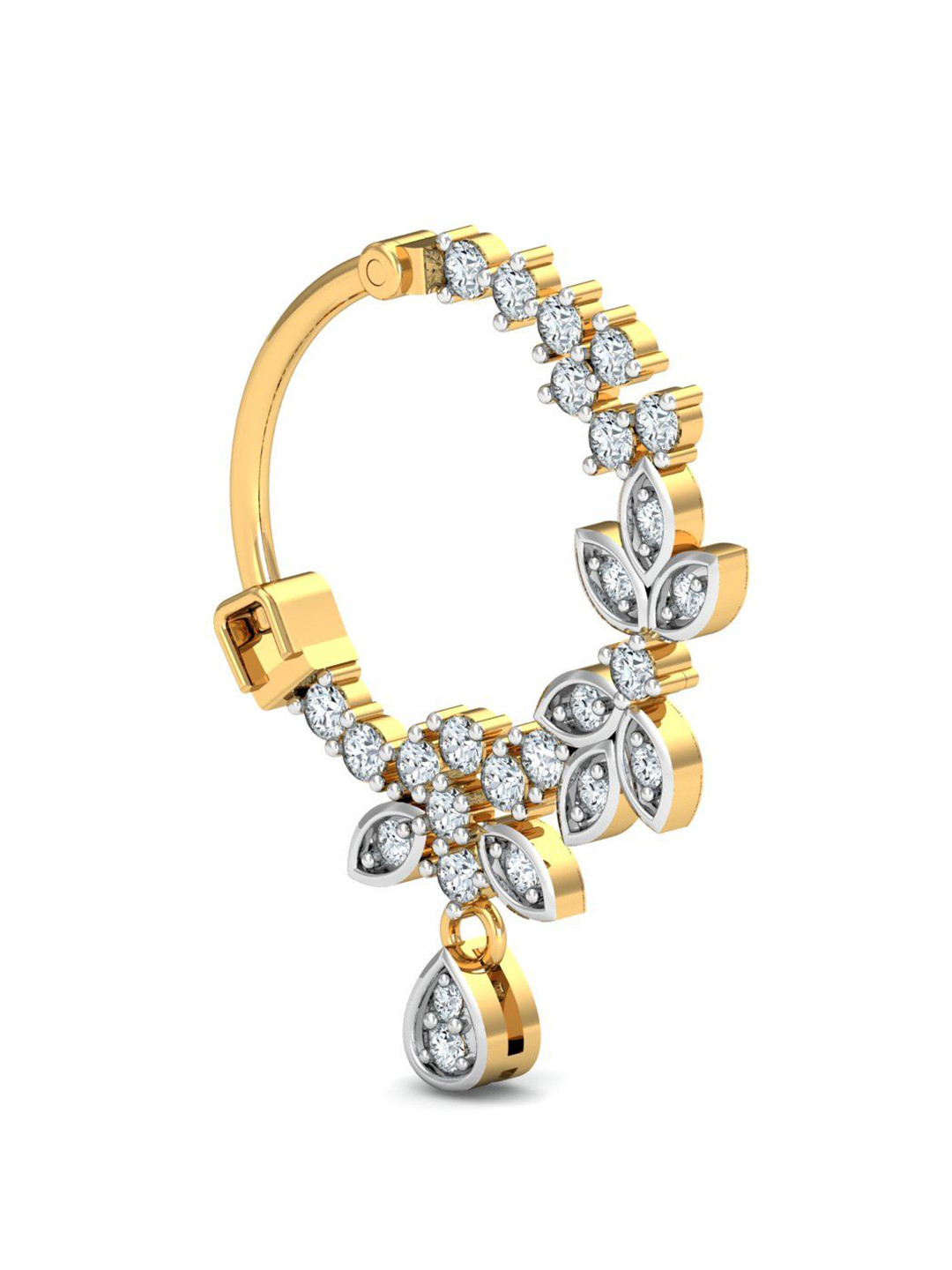 KUBERBOX 18K Yellow Gold Petiole Diamond Nath