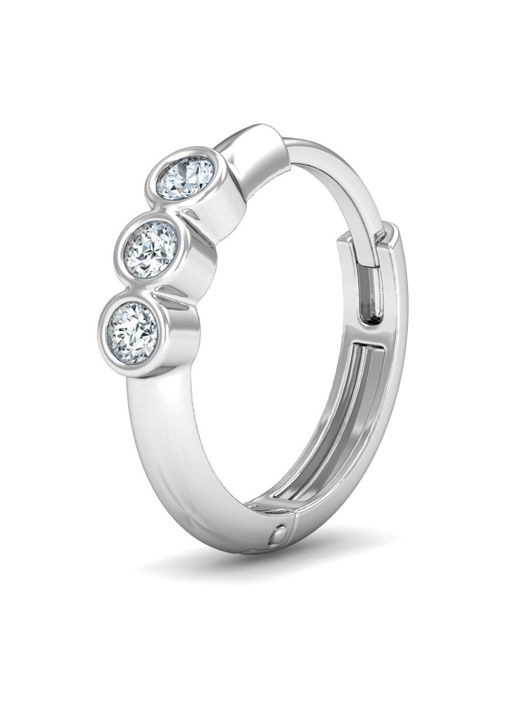 KUBERBOX 18K White Gold Diamond Caprice Nose Ring