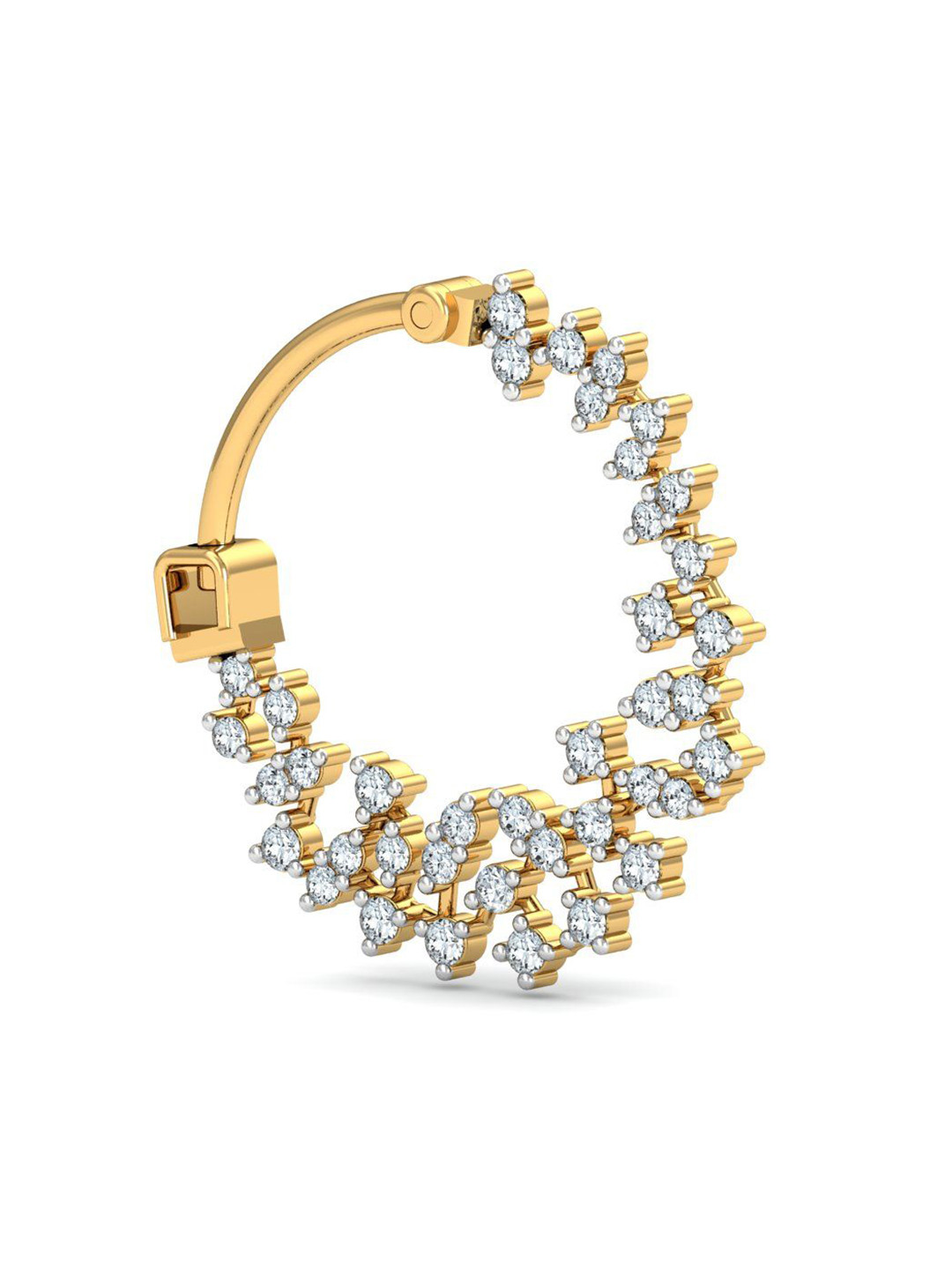 KUBERBOX 18K Yellow Gold Scattered Diamond Nose Ring