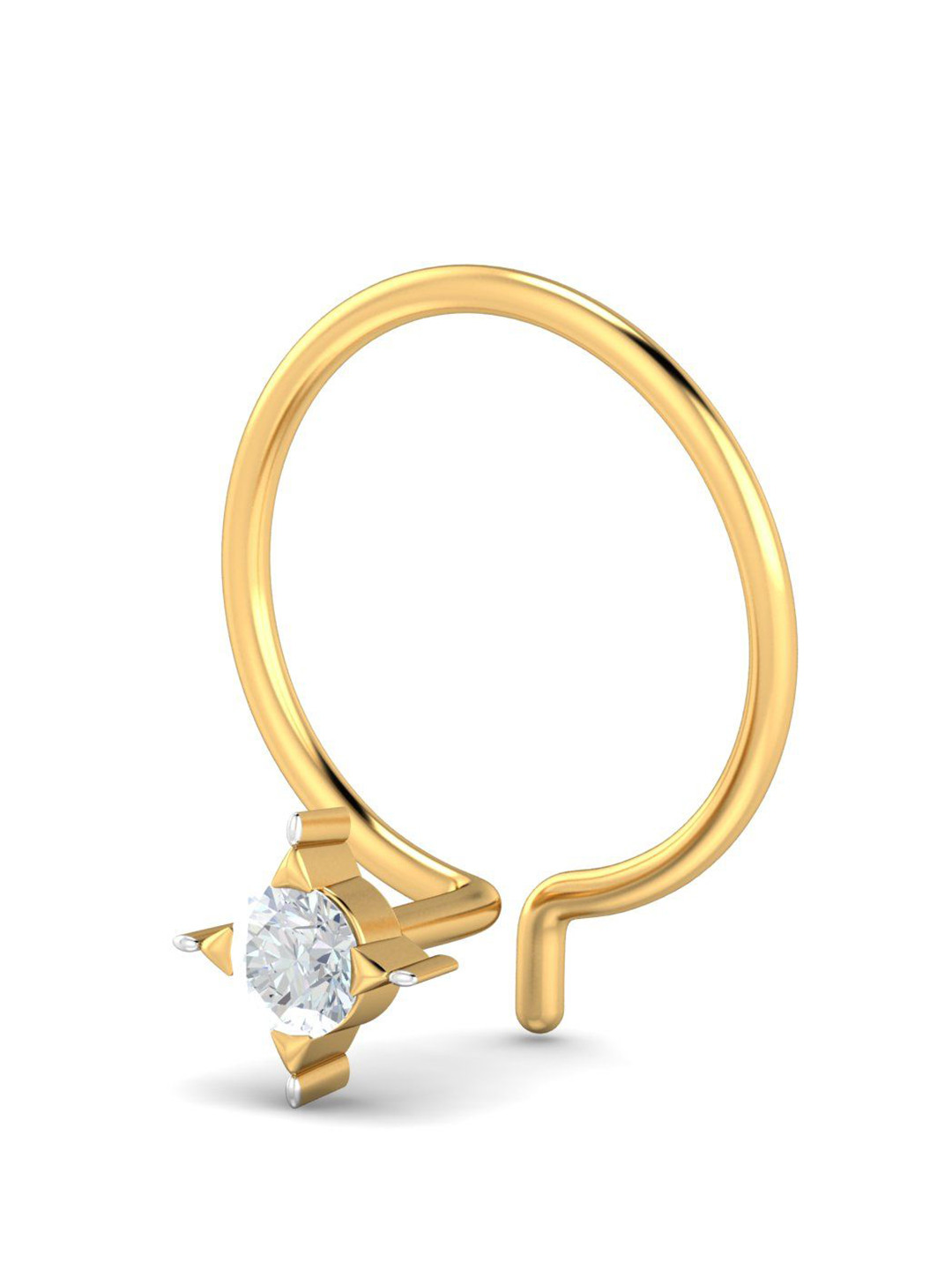 KUBERBOX 18K Yellow Gold Cayman 0.07 Carat Nose Pin