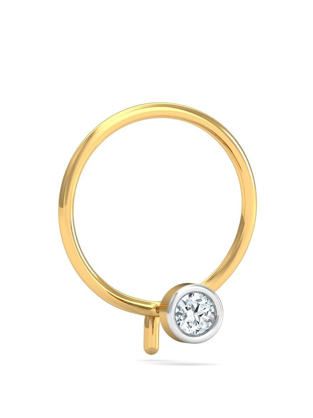 KUBERBOX Bruce 18KT Gold Diamond-Studded Nose Pin - 0.27 gm