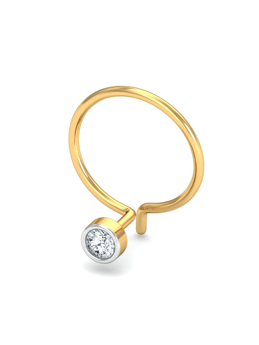 KUBERBOX 18K Yellow Gold Diamond Bruce 3 mm Nose Pin