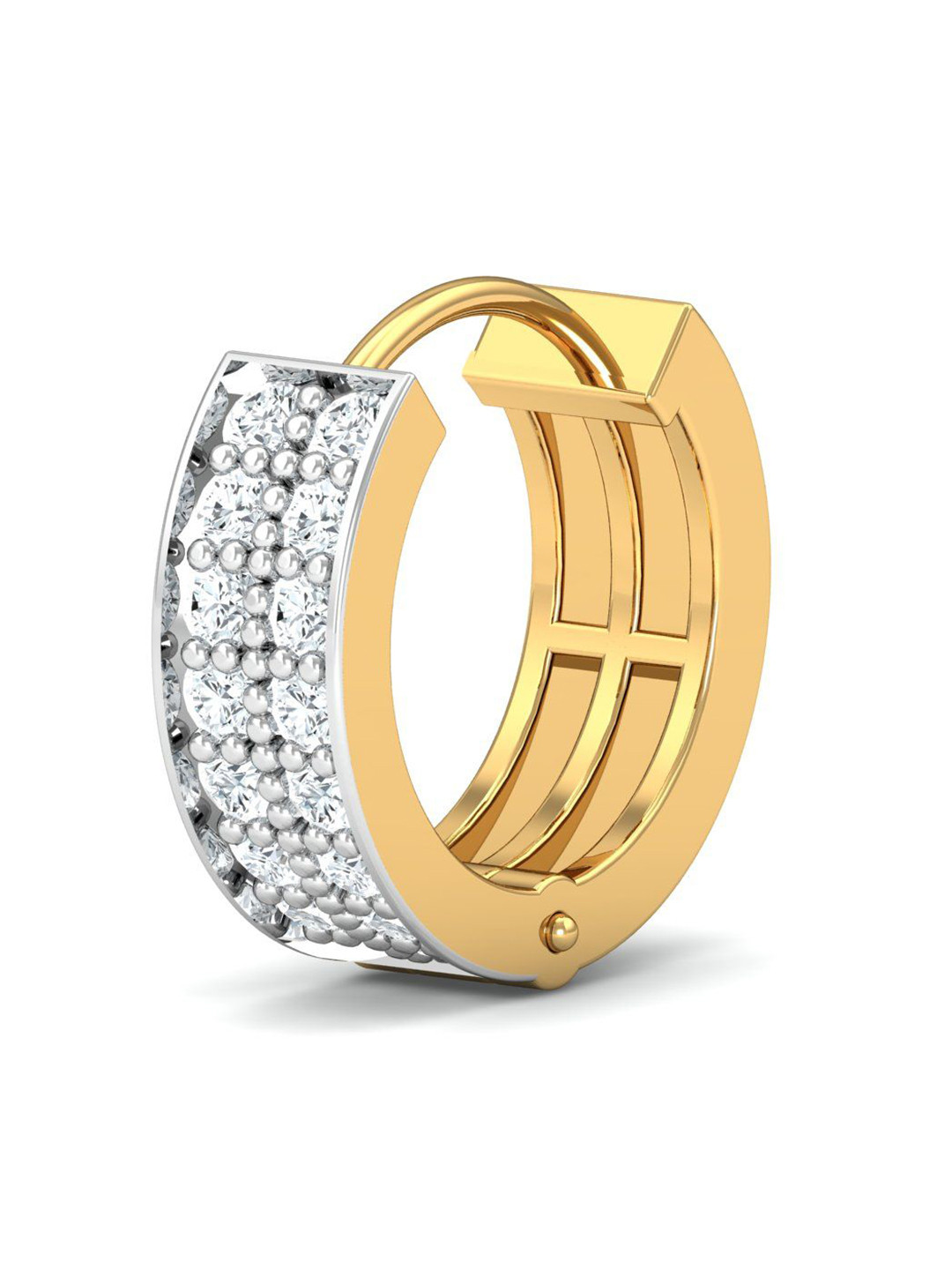 KUBERBOX 18K Yellow Gold Diamond Pave Nose Ring