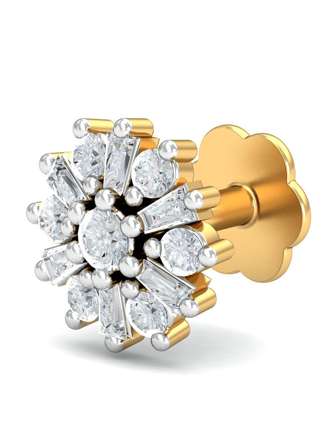 KUBERBOX 18K Yellow Gold Diamond Sanjana Nose Stud