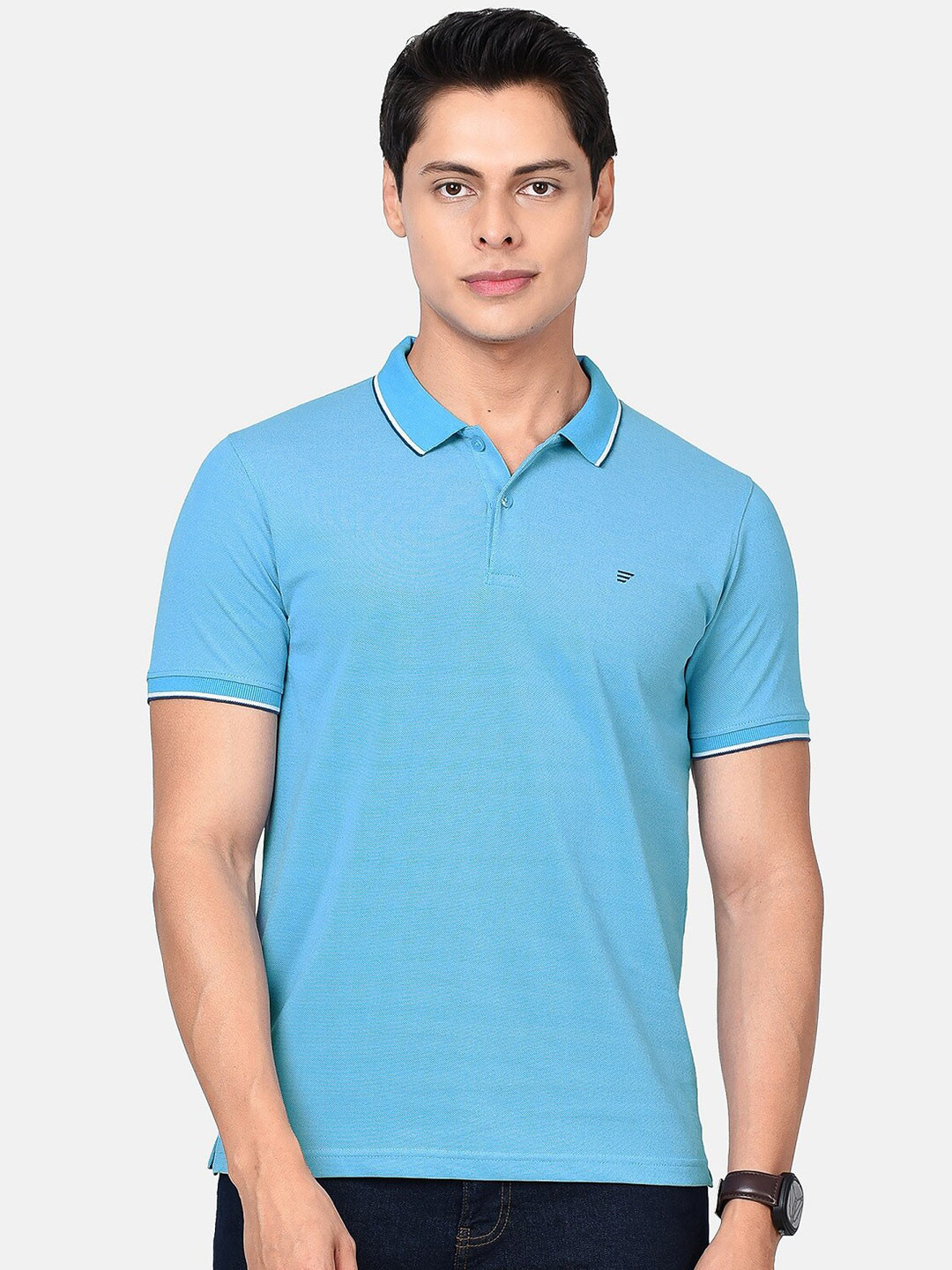 t-base Men Cotton Polo Collar T-shirt