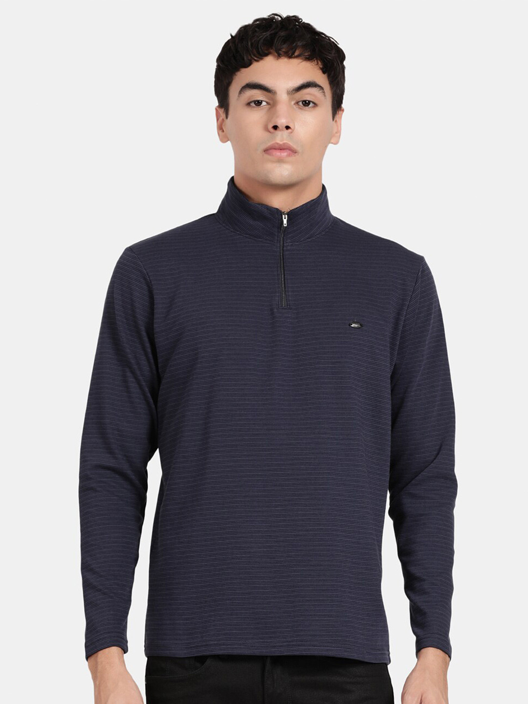 t-base High Neck Long Sleeves Cotton Lycra T-shirt