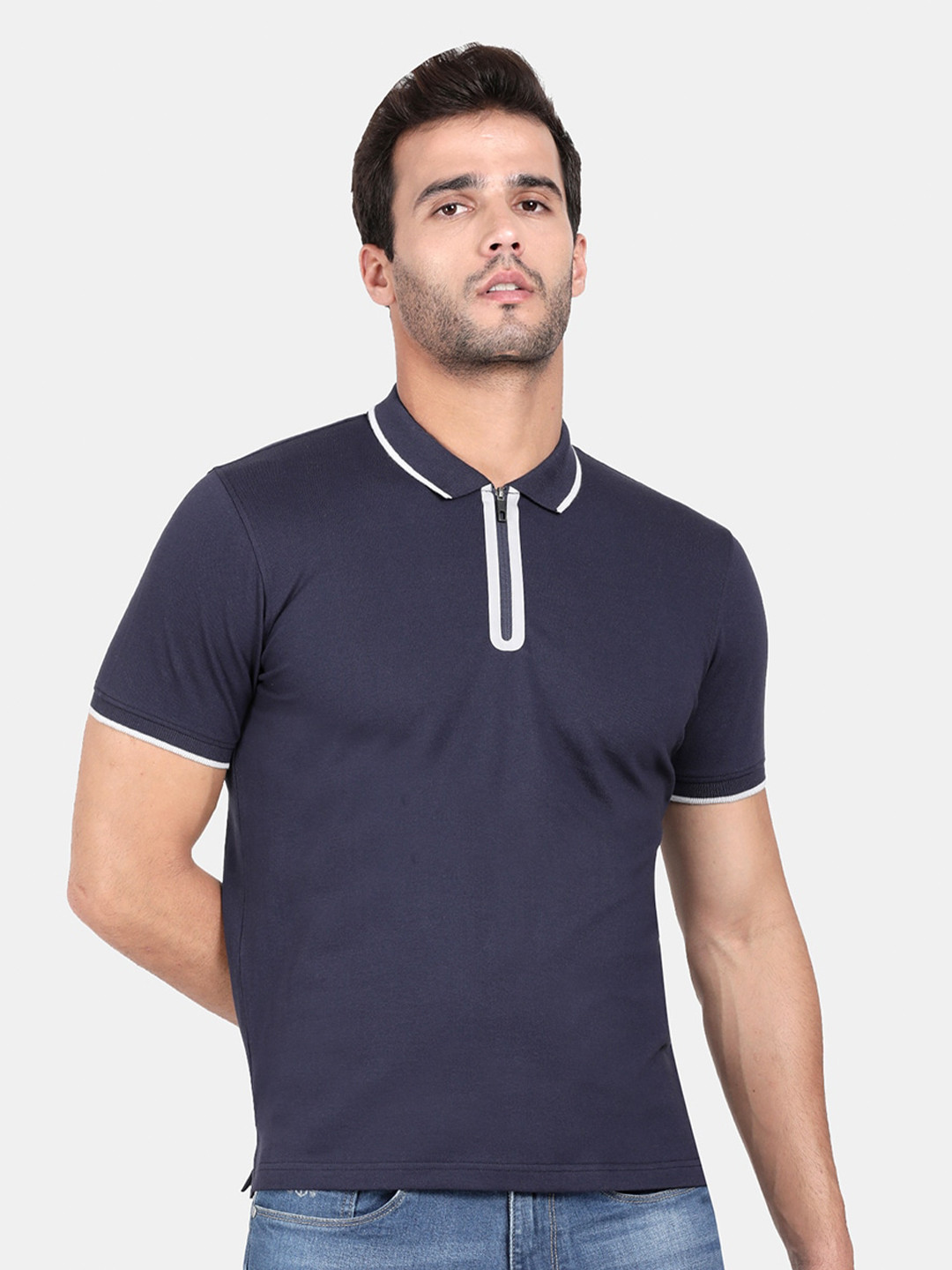 t-base Polo Collar Cotton Slim Fit T-shirt
