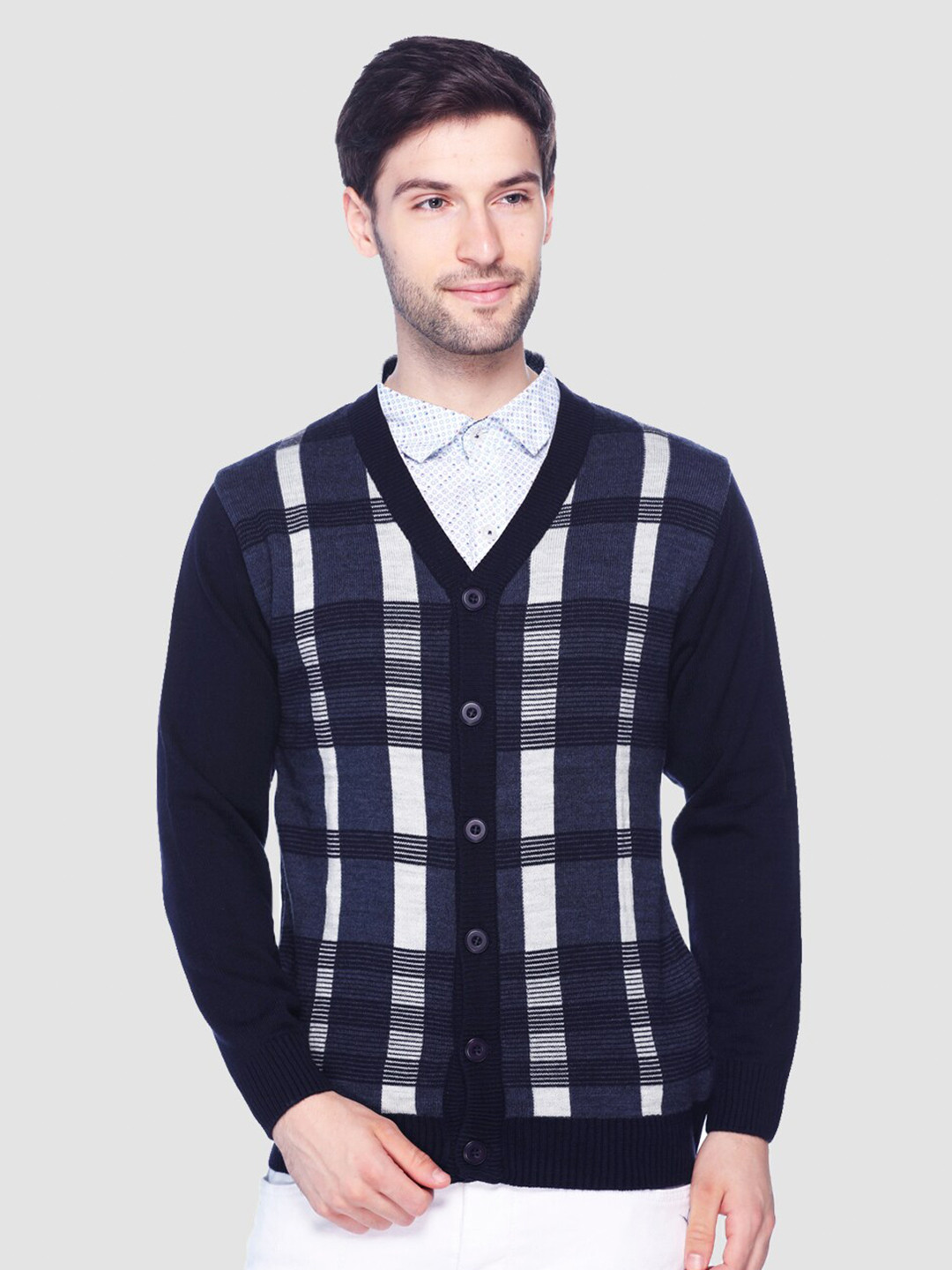 aarbee Checked V-Neck Pullover