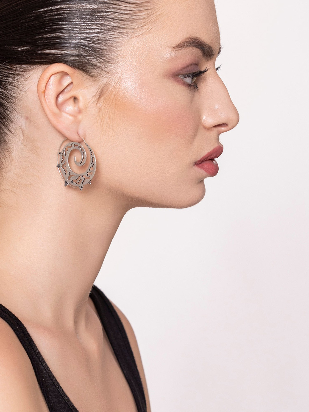 Studio One Love Silver-Plated Contemporary Studs Earrings