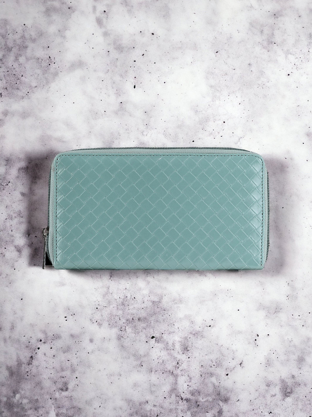 Toteteca Geometric Textured PU Zip Around Wallet