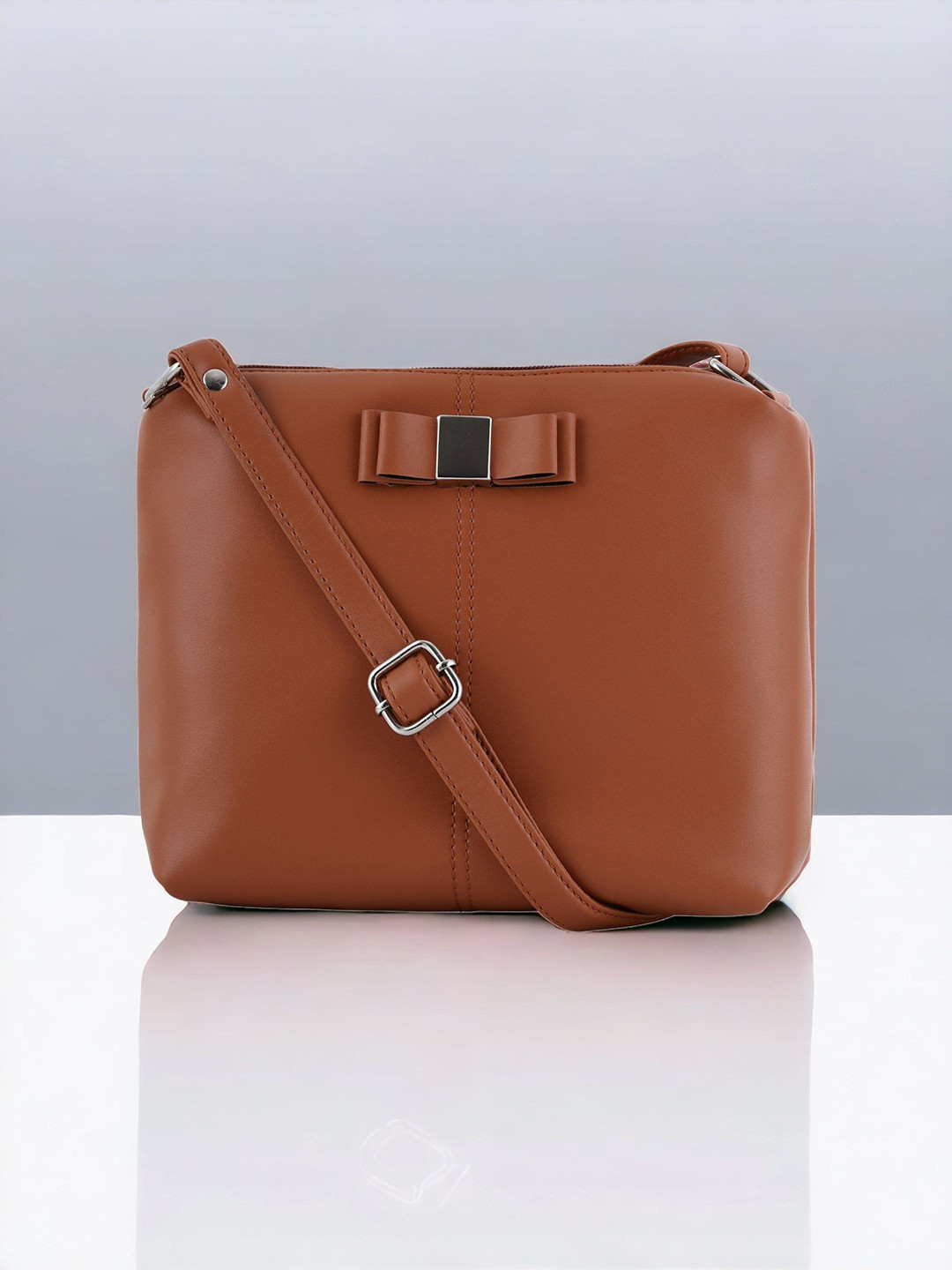 Toteteca PU Bucket Sling Bag With Bow Detail