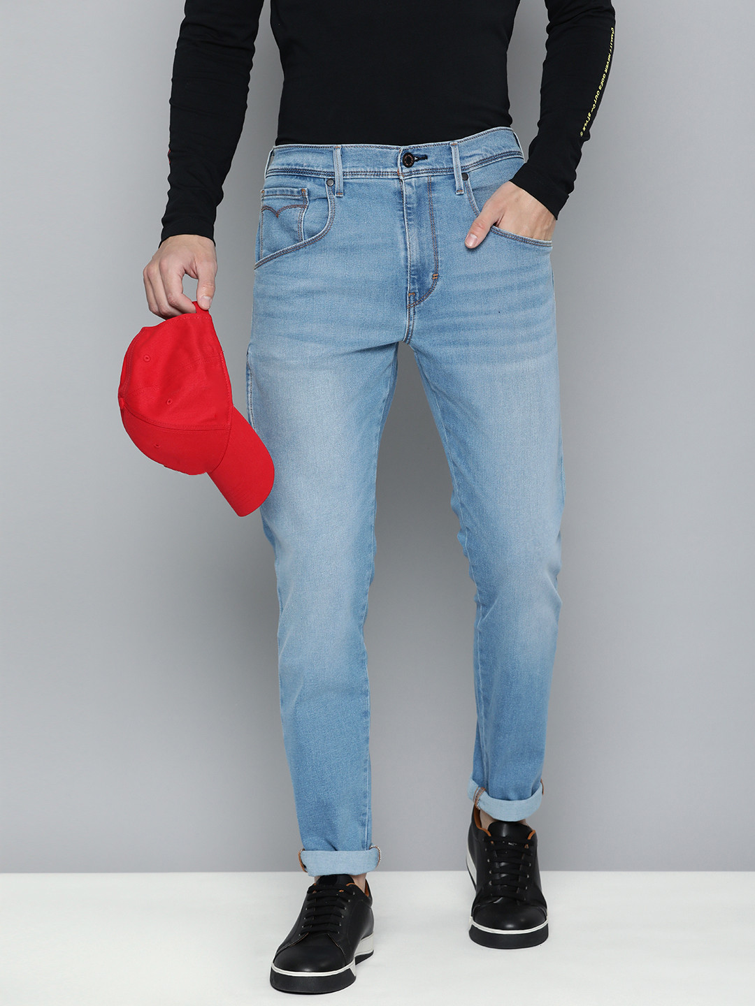 Levis Men Light Fade Stretchable Slim Tapered Fit Jeans