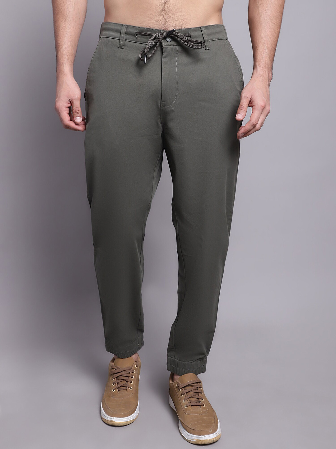 Cantabil Men Mid-Ris Cotton Trousers