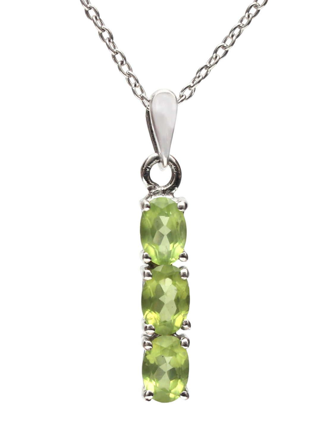 HIFLYER JEWELS Sterling Silver Peridot Gemstone Studded Pendant