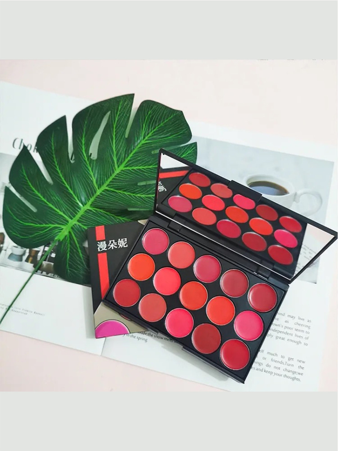 FEELHIGH Professional Make-Up 15 Colors Creamy Matte Lipstick Palette-30gm