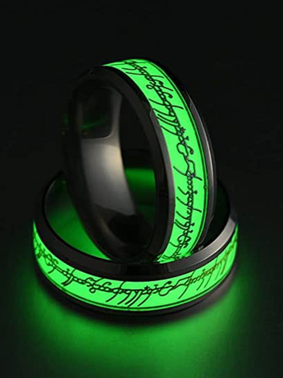 MEENAZ Men Set Of 2 Silver-Plated Lord Of Rings Oxidzed Finger Ring