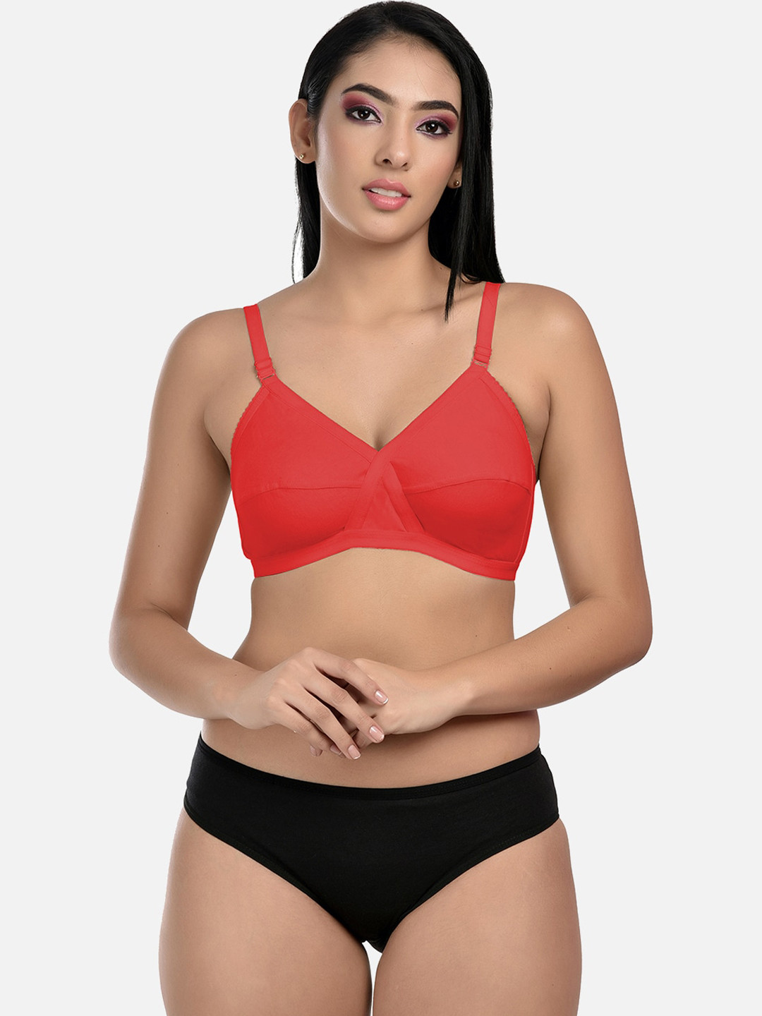 StyFun Non-Padded Lingerie Sets LS_Cross_Set_Red_B