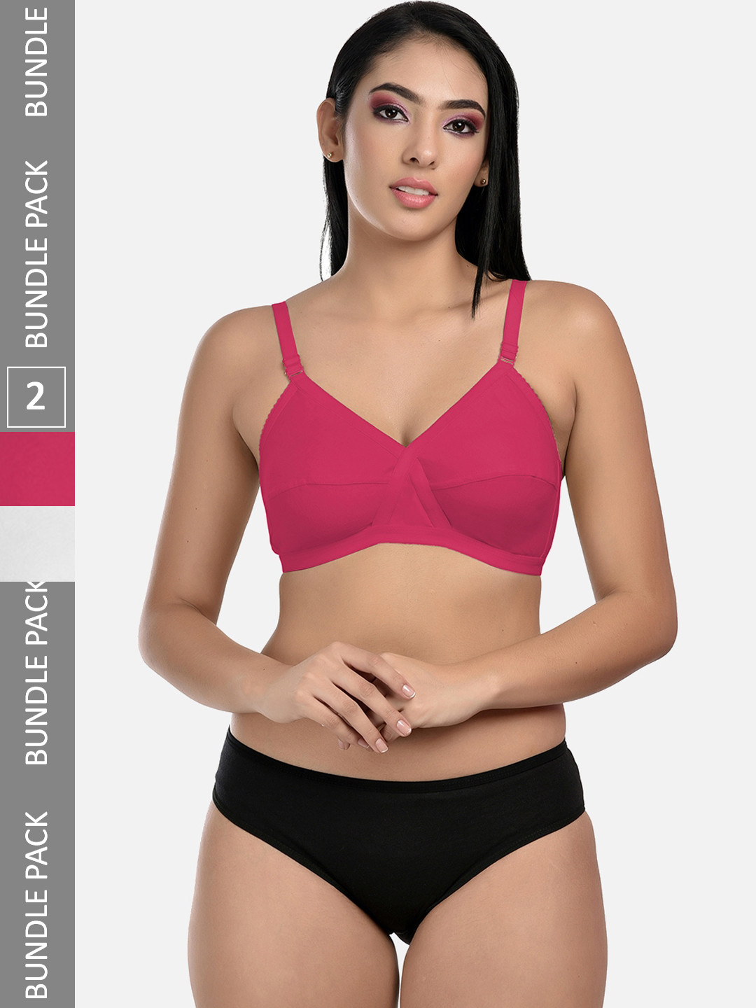 StyFun Pack Of 2 Lingerie Sets LS_Cross_Set_WhitePink_B