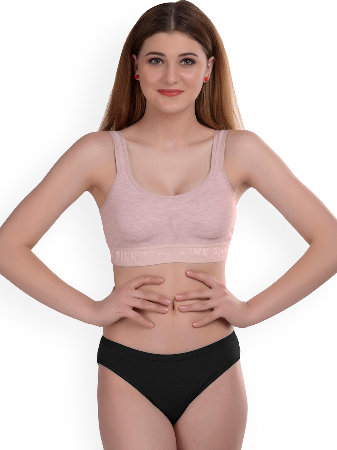 AROUSY Cotton Lingerie Set Gayla Set_Pink_36