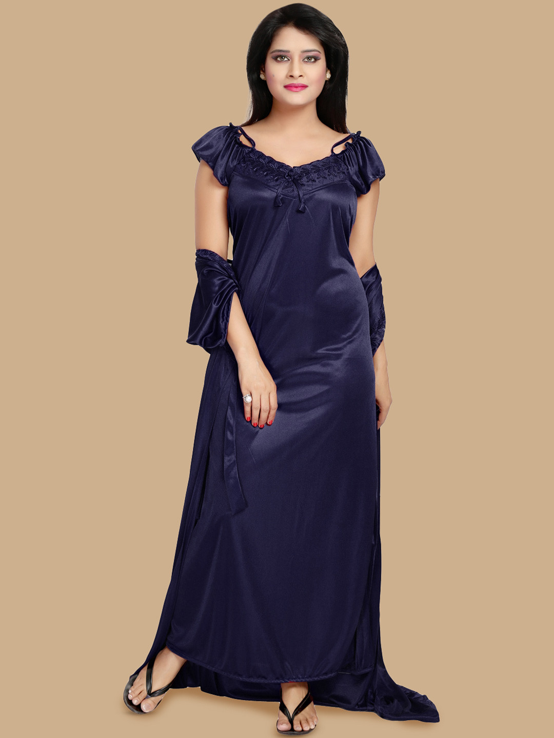 Noty Navy Blue Maxi Nightdress