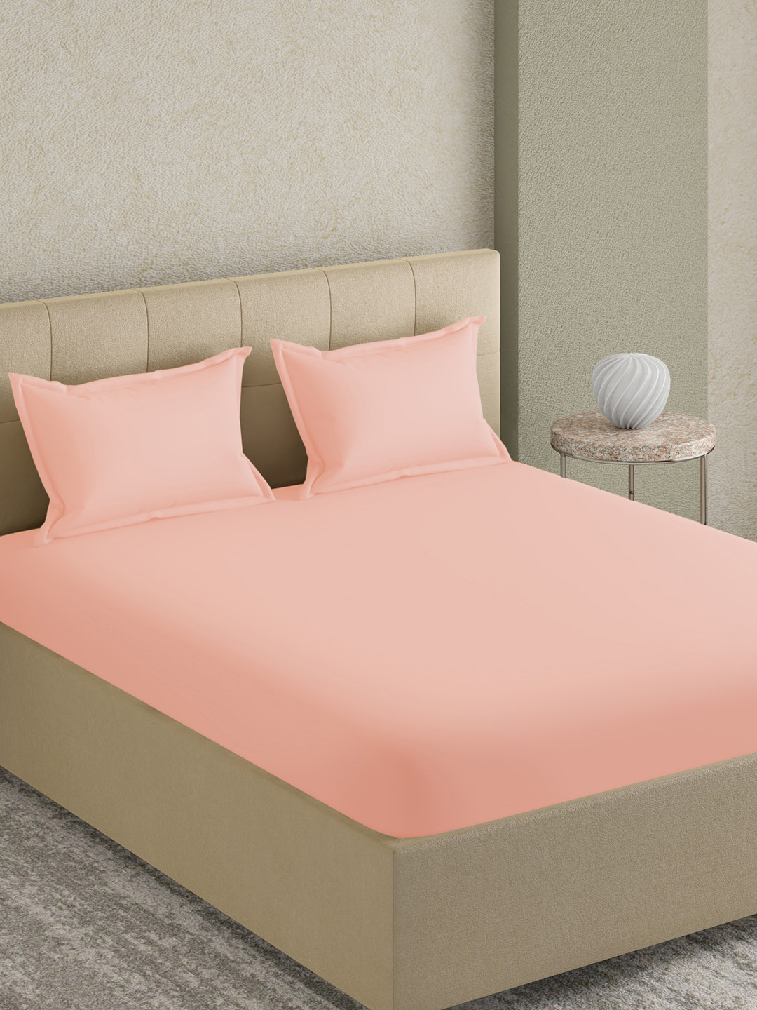 GM Rose Cotton 300 TC King Fine Bedsheet with 2 Pillow Covers-108 x 108 inches