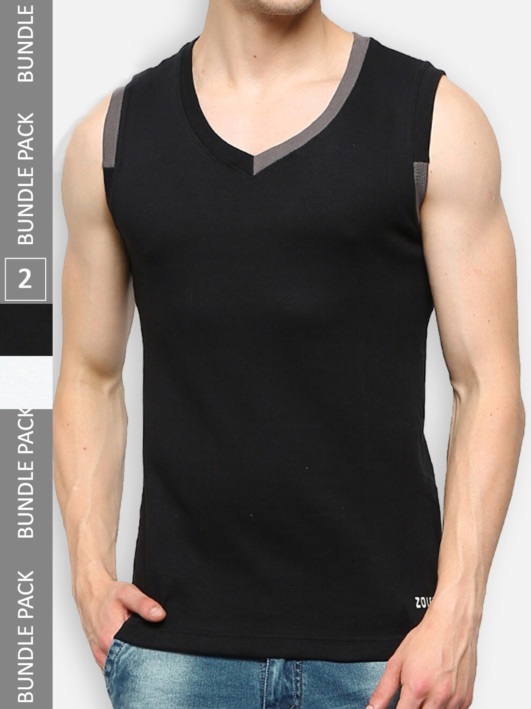 Zoiro Pack Of 2 Cotton Sleeveless Innerwear Vests