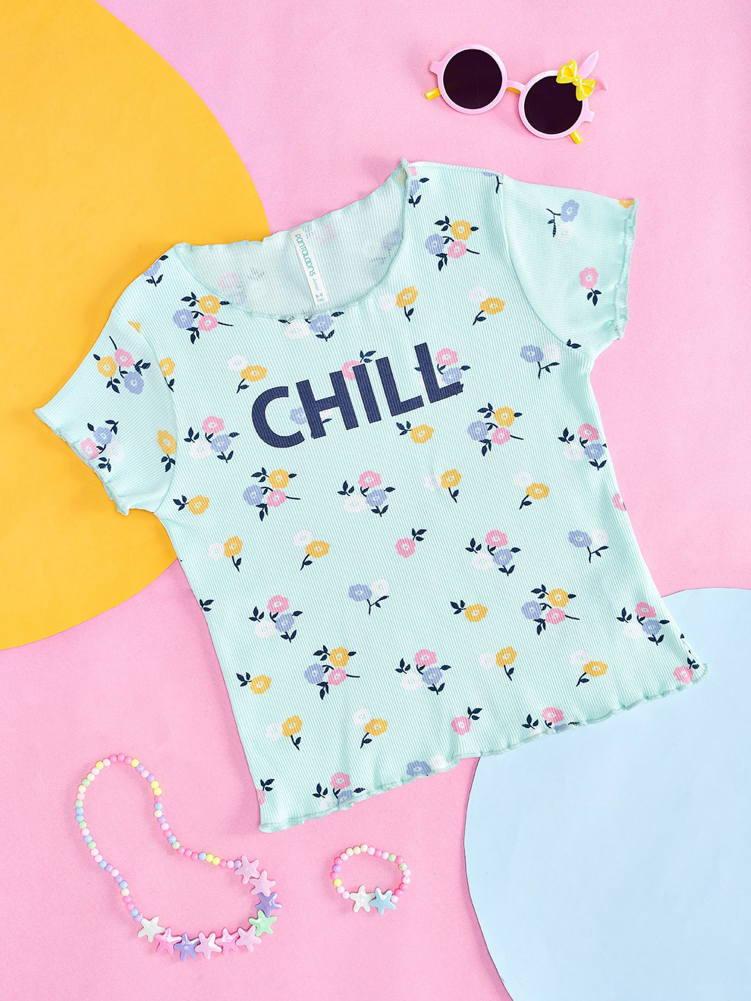 Pantaloons Junior Girls Floral Prinedt Cotton Top