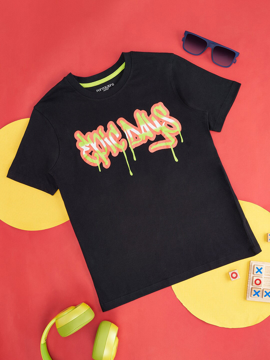 Pantaloons Junior Boys Typography Printed Casual Cotton T-shirt