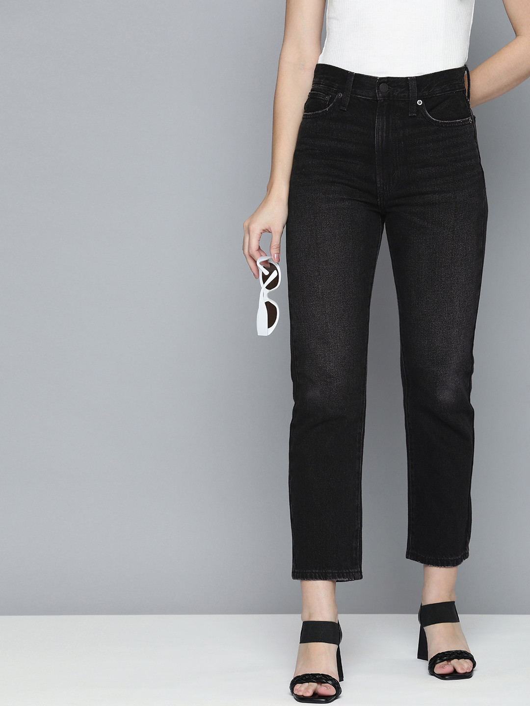 Levis Women Pure Cotton High Rise Wedgie Straight Fit Casual Jeans