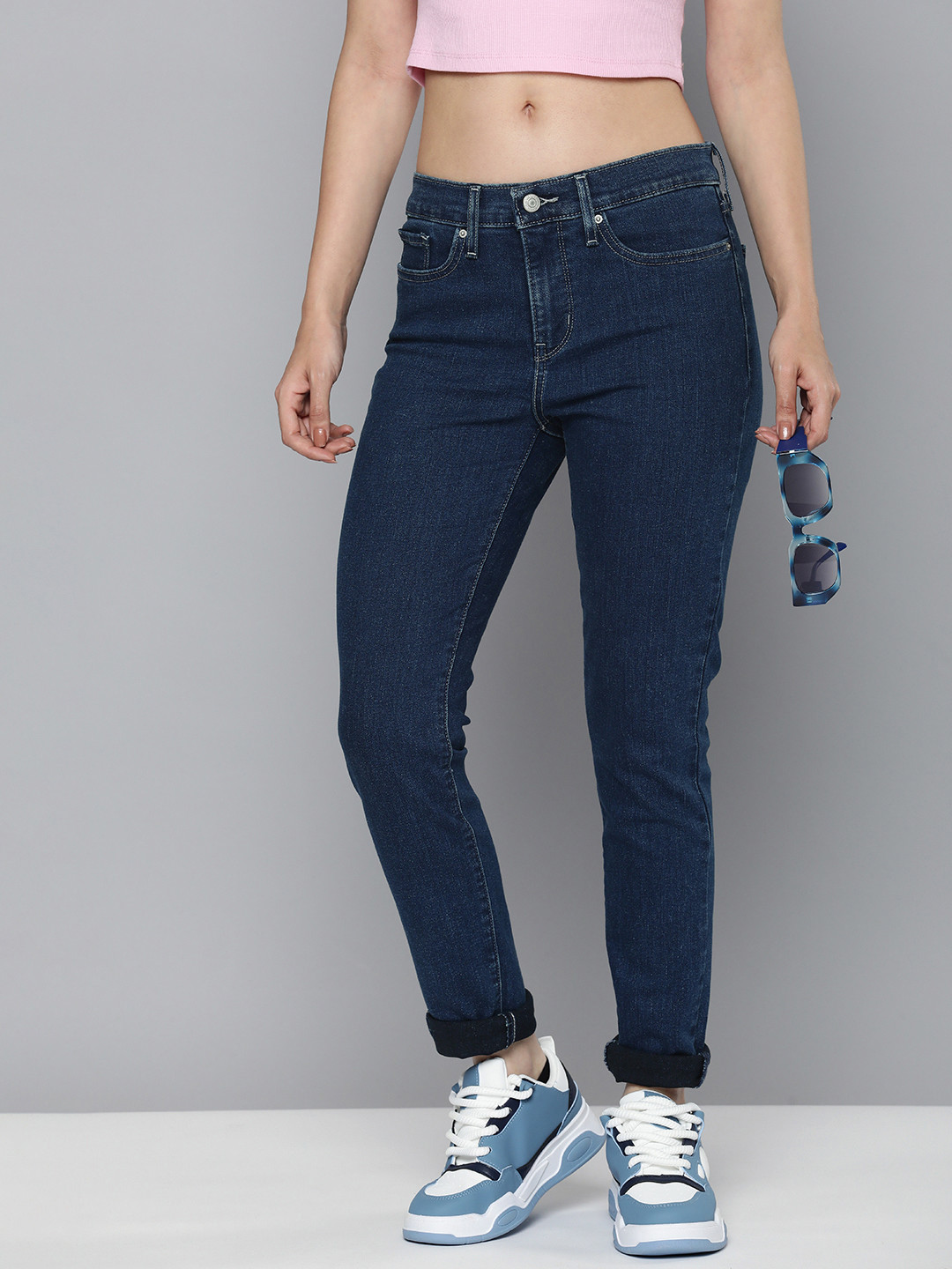 Levis Women's 311 Blue Skinny Fit Mid Rise Jeans
