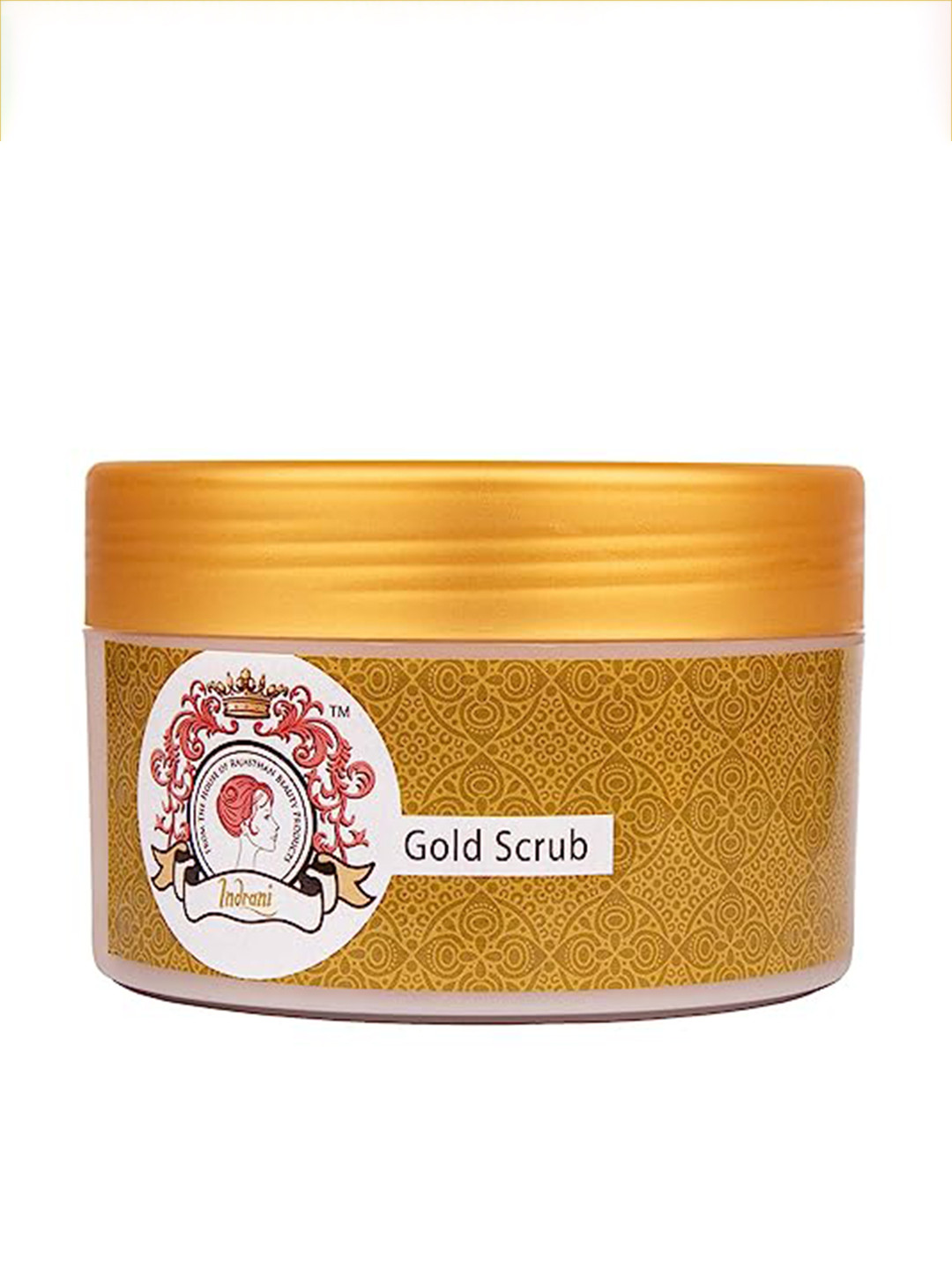 Indrani Cosmetics Natural Glow Gold Scrub with Walnut Shell Powder & Gold Dust - 50 g