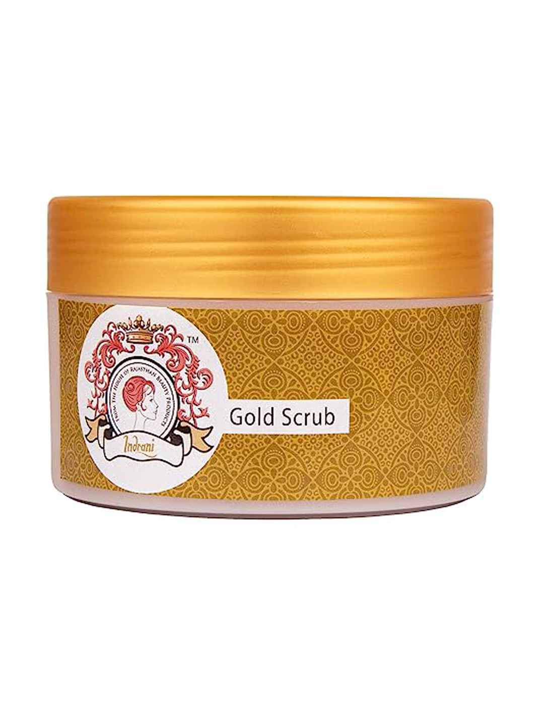 Indrani Cosmetics Natural Glow Gold Scrub with Walnut Shell Powder & Gold Dust - 300 g